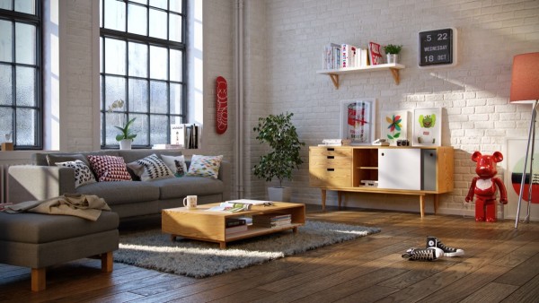 Ghế sofa phong cách Scandinavian phù hợp với mọi không gian phòng khách. Bàn trà gỗ và tủ kệ lưu trữ tạo điểm nhấn ấm áp, thân thiện.