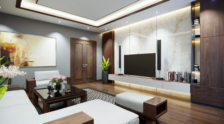 Mẫu thiết kế nội thất phòng khách biệt thự phong cách sang trọng, tối giản nhưng vẫn toát lên vẻ sang trọng, tinh tế.