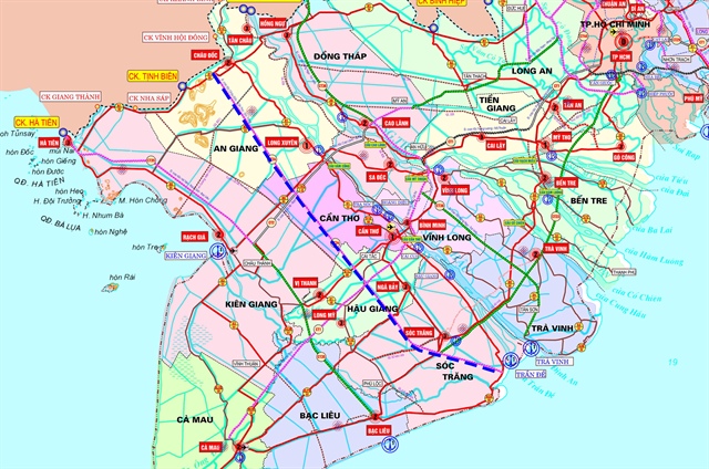 Cao tốc Châu Đốc - Cần Thơ - Sóc Trăng trên bản đồ quy hoạch giao thông 