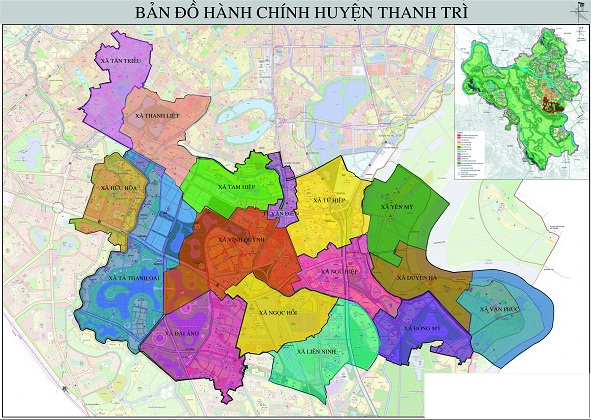 bản đồ hành chính huyện Thanh Trì, Hà Nội