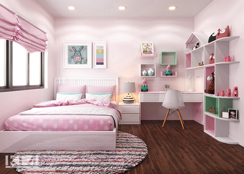 Mẫu phòng ngủ xinh yêu, tiện nghi dành cho con cô gái mà bạn có thể tham khảo.