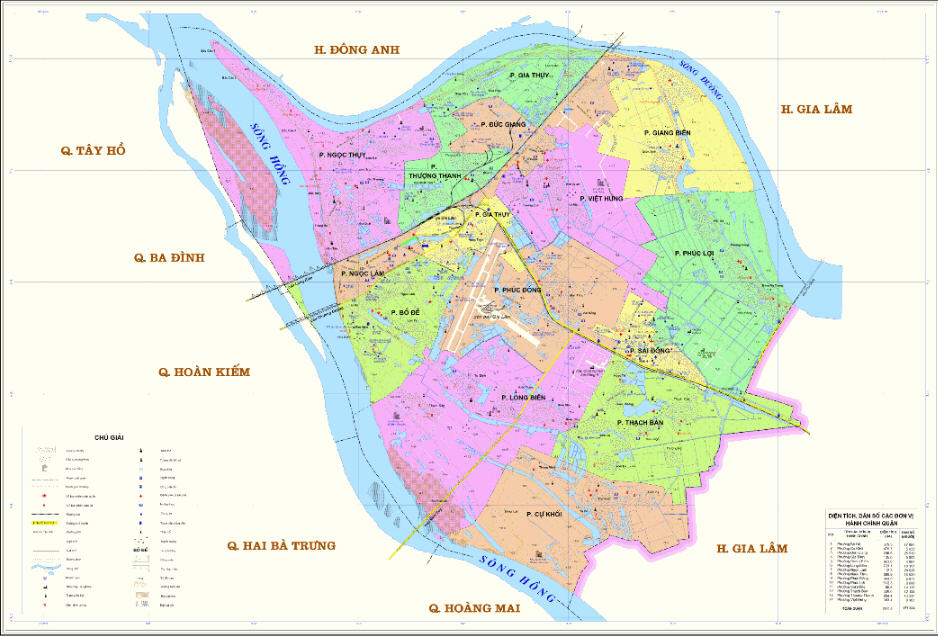 Bản đồ hành chính quận Long Biên, TP. Hà Nội