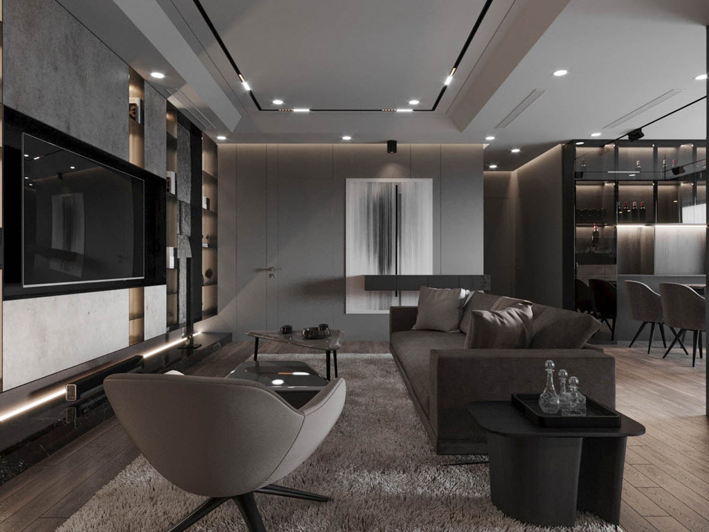 Phong cách nội thất hiện đại tối giản mang lại sự thoáng đãng, gọn gàng cho căn hộ.