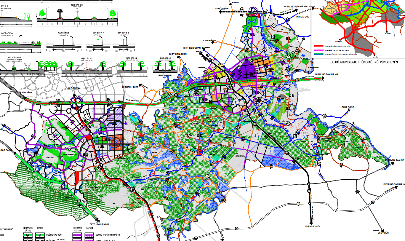 Bản đồ quy hoạch giao thông huyện Quốc Oai