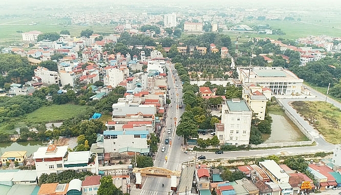 Một góc huyện Thường Tín, TP. Hà Nội từ trên cao