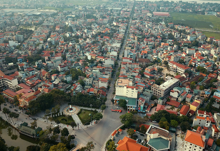thị xã Sơn Tây nhìn từ trên cao