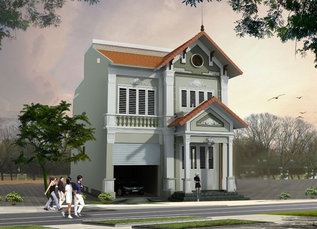 Kiến trúc sư tư vấn thiết kế biệt thự 2,5 tầng mái Thái