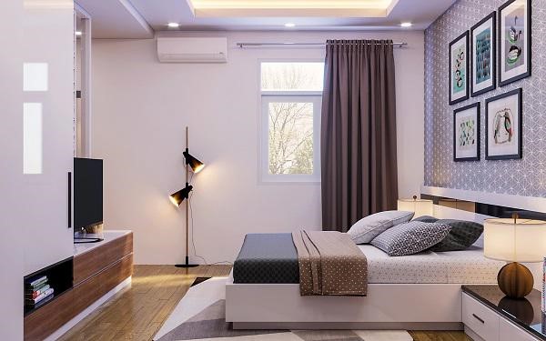 Thêm một mẫu phòng ngủ với tông màu tím oải hương xinh yêu mà bạn có thể tham khảo.