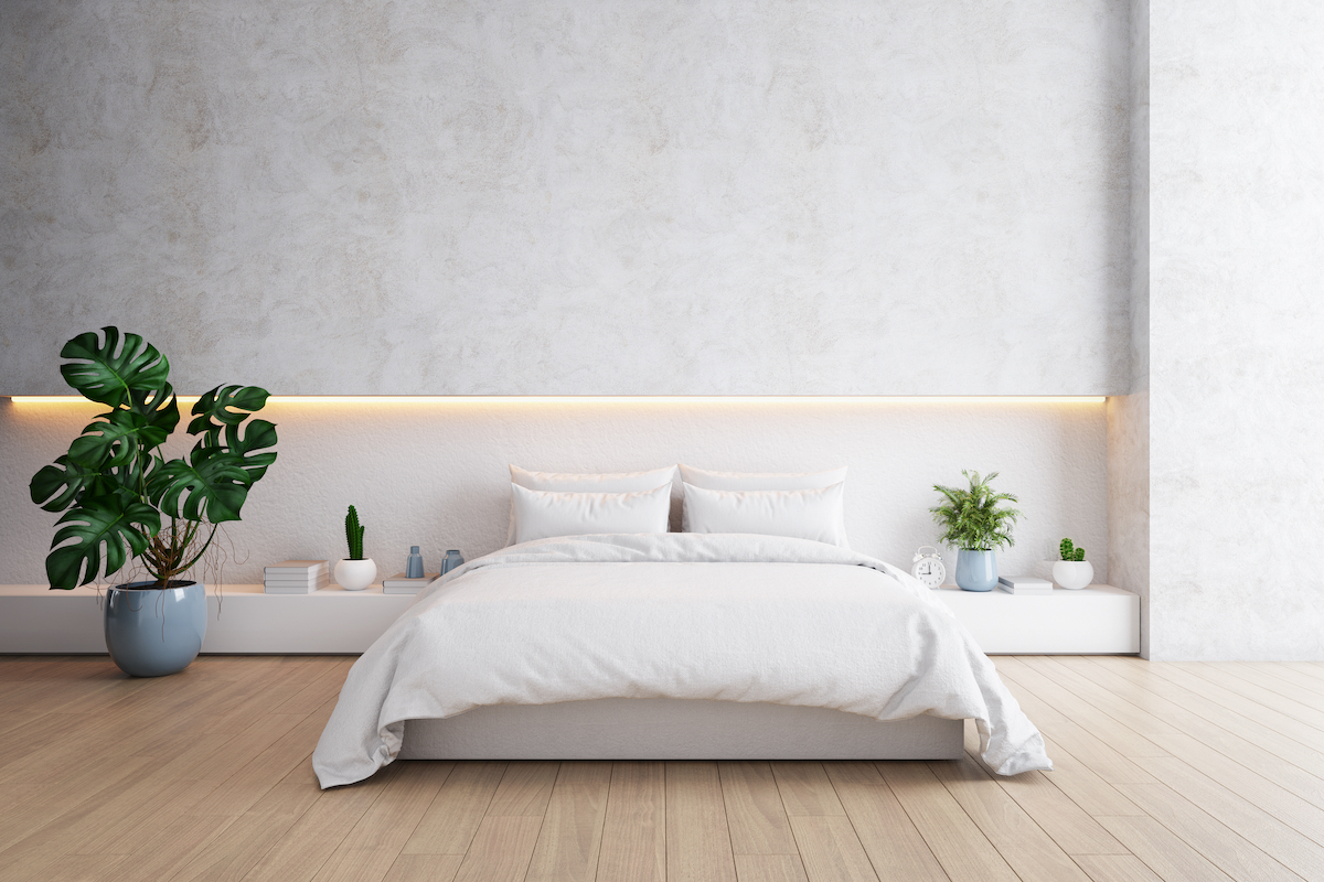Đường nét vừa thanh mảnh, vừa sắc nét là điểm đặc trưng của phong cách tối giản trong thiết kế nội thất nói chung và thiết kế phòng ngủ nói riêng.