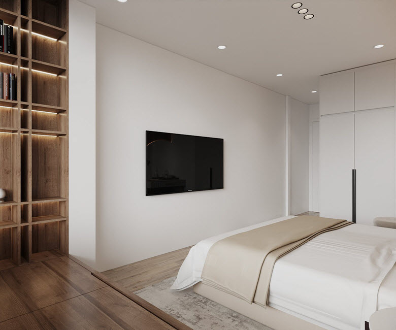 Lựa chọn thiết kế tối giản hiện đại, phòng ngủ nhà phố 30m2 trở nên rộng rãi hơn so với thực tế, đồng thời mang lại cảm giác thư giãn, dễ chịu.