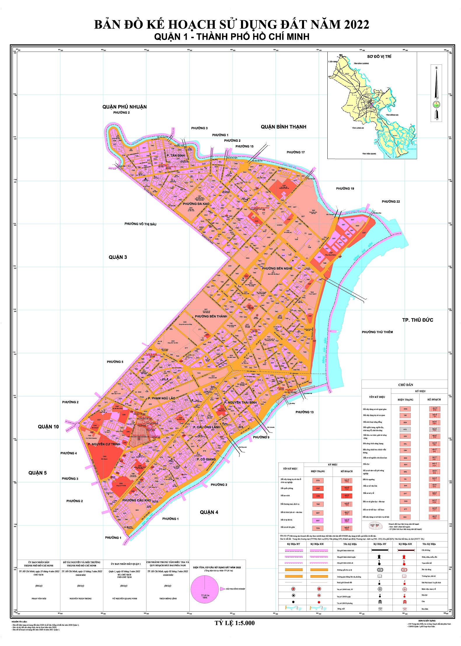Bản đồ sử dụng đất Quận 1 TPHCM năm 2022