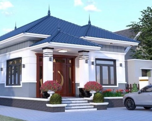 Phối cảnh 3D mẫu nhà cấp 4 mái Thái hiện đại