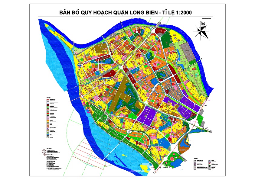 Bản đồ quy hoạch quận Long Biên minh họa cho quy hoạch 1/2000