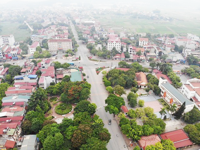 một góc huyện Sóc Sơn, Hà Nội nhìn từ trên cao