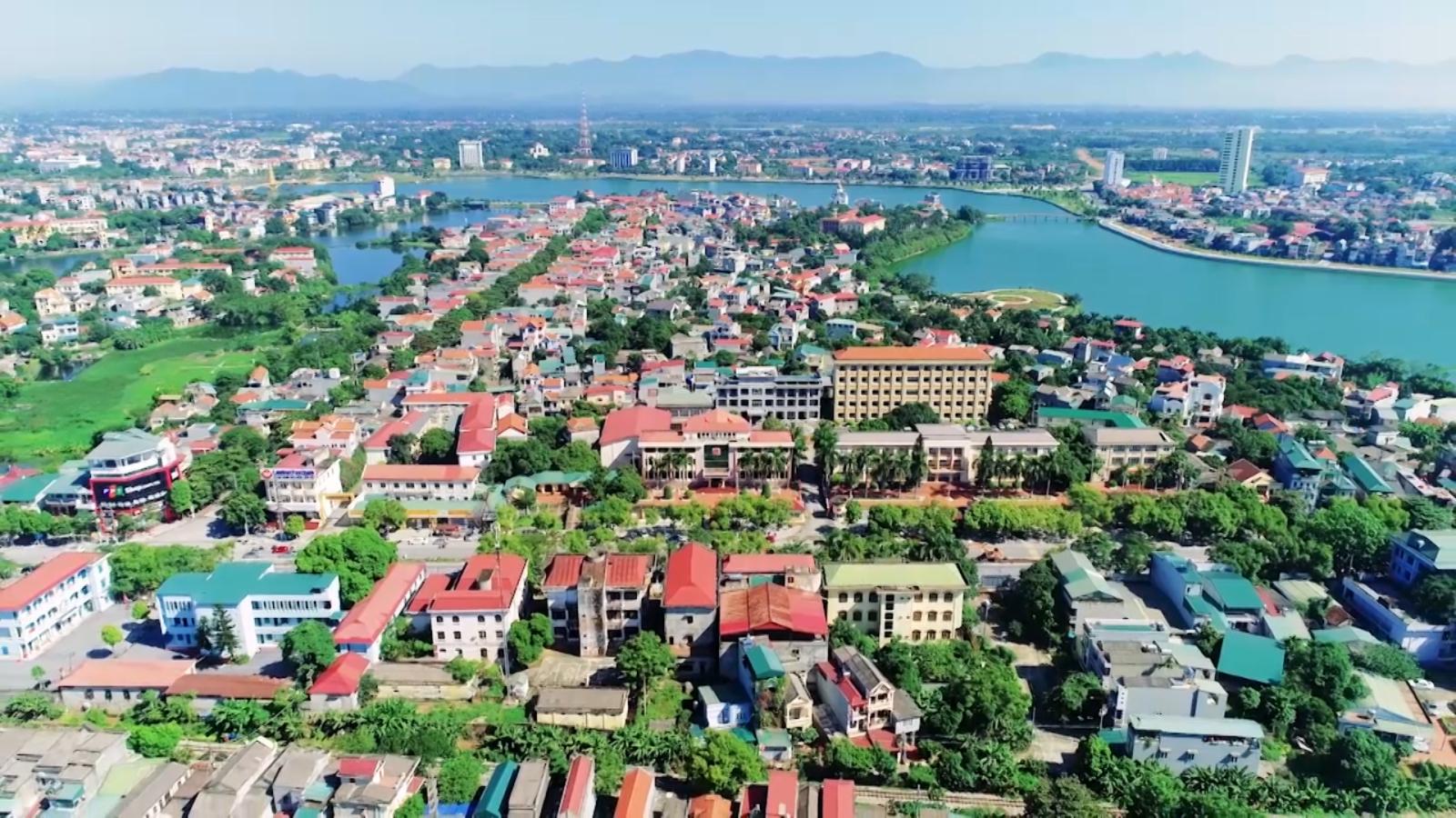 Hình ảnh một góc TP. Việt Trì tỉnh Phú Thọ nhìn từ trên cao