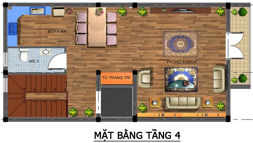 Mặt bằng công năng tầng 4