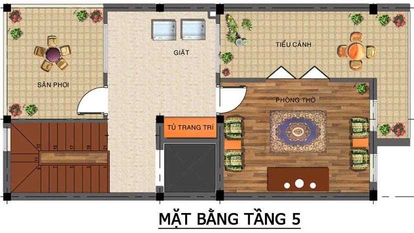 Mặt bằng công năng tầng 5