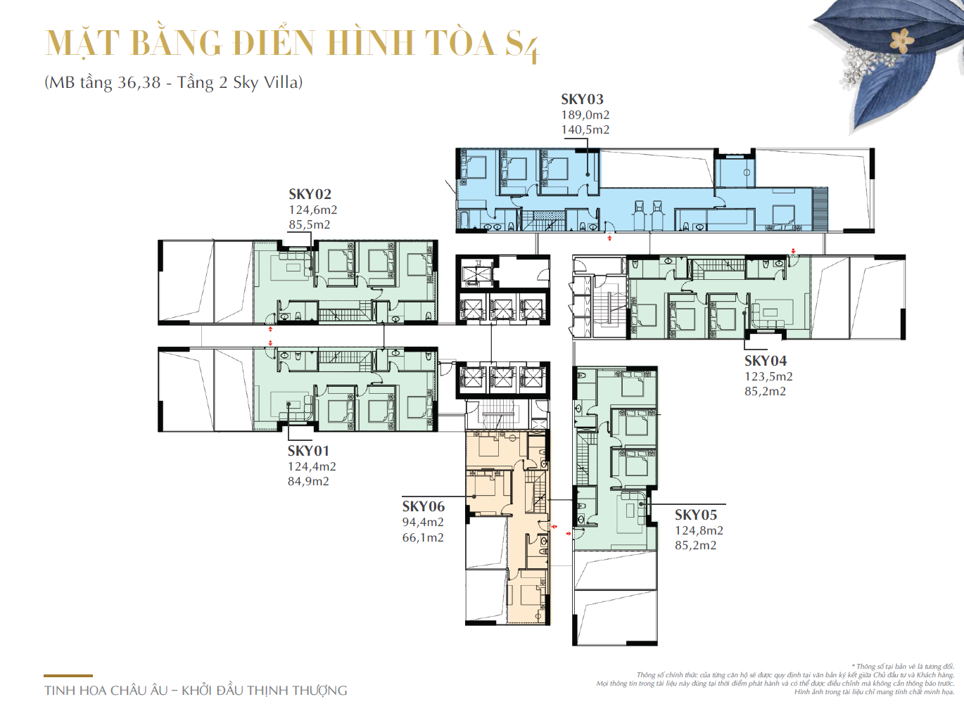 Mặt bằng tầng 36, tầng 38