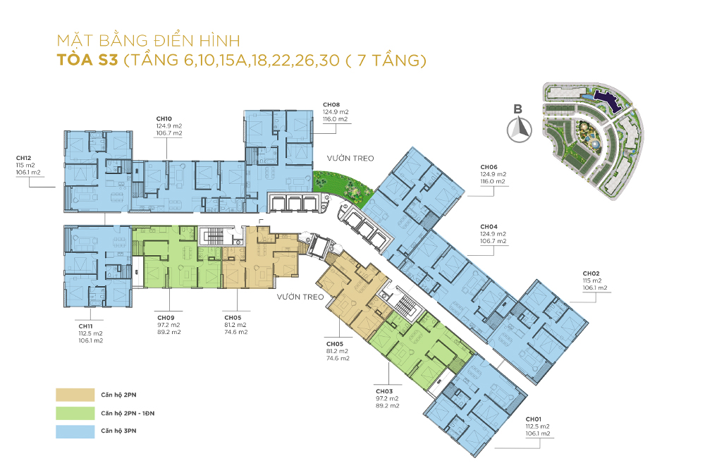 Mặt bằng Sunshine City Sài Gòn tòa S3