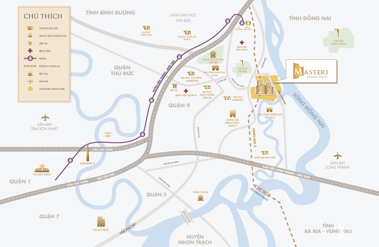 Dự án Masteri Centre Point liền kề các công trình trọng điểm khu Đông Sài Gòn, thuận tiện di chuyển đến các tỉnh, thành lân cận.