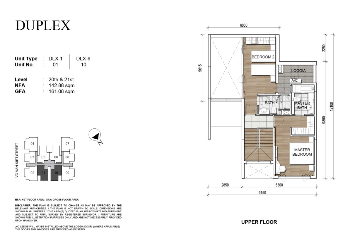 Mặt bằng Duplex 01,10 dự án Zenity Quận 1.
