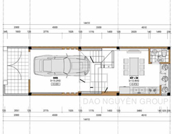 Thiết kế nhà lệch tầng diện tích dài và hẹp