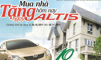 Sunny Garden City: Mua nhà tặng ngay ô tô Altis