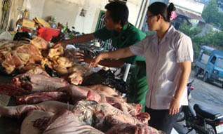 TP.HCM: Phát hiện, tiêu hủy gần 400 kg thịt động vật “bẩn”