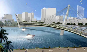 Cầu đi bộ vượt sông Sài Gòn sẽ mang hình chữ S