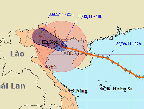 Bão Nesat  vào Quảng Ninh, Hải Phòng