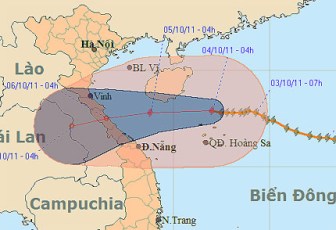 Bão số 6 đã tiến sát bờ biển nước ta