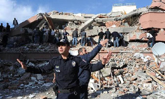 Cảnh tan hoang vì động đất ở Thổ Nhĩ Kỳ