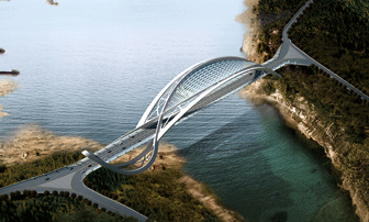 Trung Quốc xây cầu rồng vượt sông