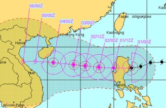 Siêu bão Nalgae tăng 1 cấp và tiến nhanh vào biển Đông