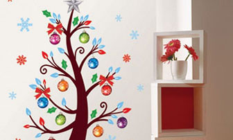 Ấn tượng với cây Giáng Sinh trên tường