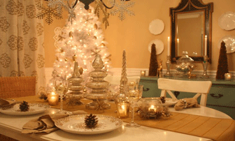 Trang trí phòng bếp Giáng Sinh: Lung linh ánh nến