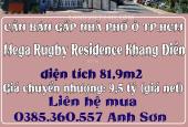 CẦN BÁN GẤP NHÀ PHỐ Ở TP.HCM  Mega Rugby Residence Khang Điền