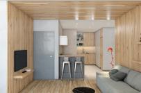 Hai căn hộ mang phong cách khác nhau dù cùng chất liệu gỗ