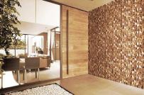 Vẻ đẹp vượt thời gian của tường nhà bằng gạch mosaic gỗ