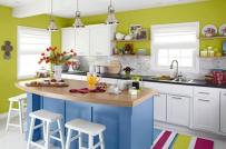Những màu sắc tạo cảm giác mát mẻ cho phòng bếp trong những ngày hè