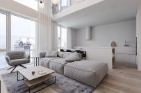 Thiết kế nội thất tối giản, sang trọng trong căn hộ có tầng lửng