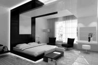 Nội thất màu đen - trắng huyền bí trong căn hộ hiện đại