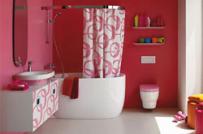 Ý tưởng phòng tắm màu hồng