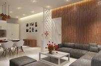 Thiết kế phòng khách - bếp liên thông cho căn hộ 121m2