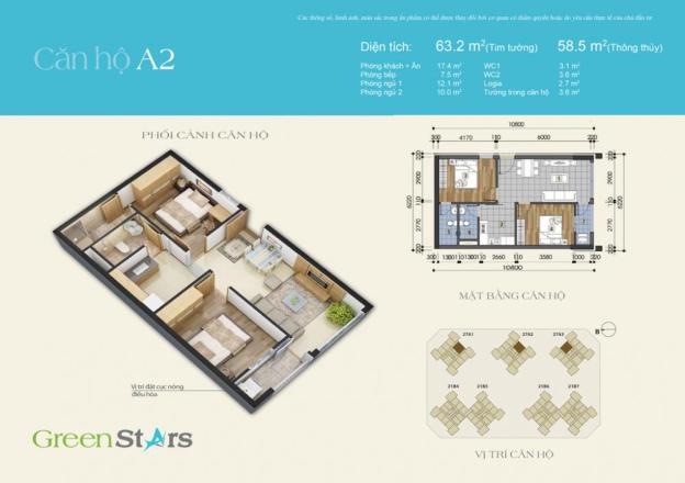 Mở bán căn hộ Dt 66,2m3 giá 1,5 tỷ CC Green Stars- 234 Phạm Văn Đồng 760595