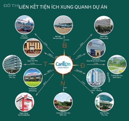 Sở hữu căn hộ Carillon 2 Tân Phú, 2PN, chỉ 1.3 tỷ, 3 mặt tiền đường. LH: 0932.632.823 4144523