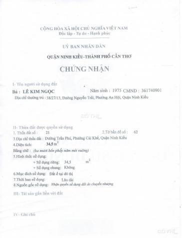 Nhà đất hẻm 65 đường Trần Phú, phường Cái Khế, quận Ninh Kiều 4997174