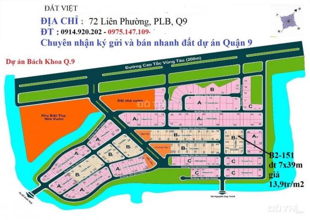 Chính chủ cần bán đất nền dự án khu dân cư đại học Bách Khoa, Q. 9, lô B2, cần bán 5944703