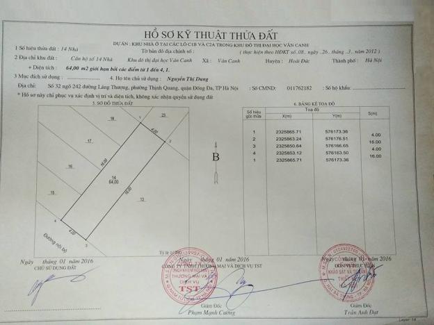 Bán đất liền kề Đại Học Vân Canh TST, Tổng Cục 5, giá 12,5 - 23tr/m2, được tự xây 6273513