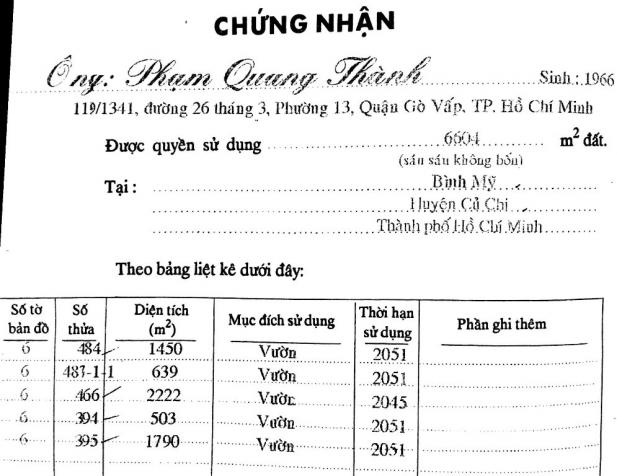 Trại heo giống Bình Mỹ, Củ Chi. 6604m2 (200m2 thổ) - 0902614833 a. Minh 6299347